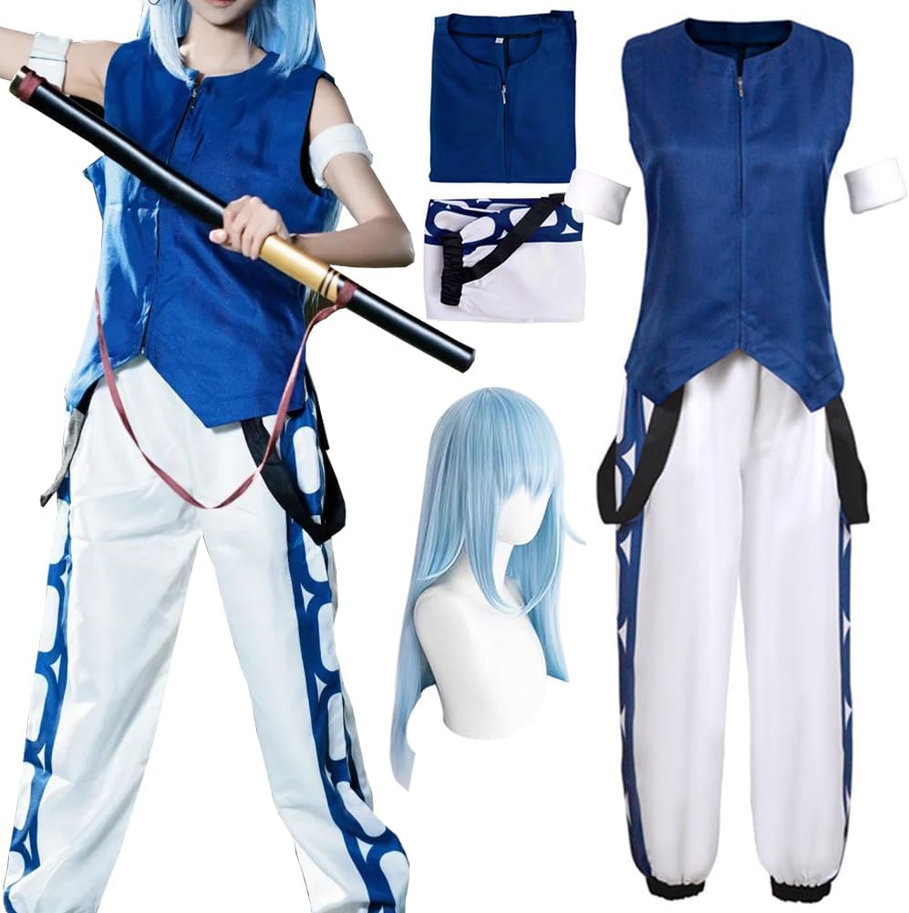 Adult Costume Rimuru Costume Uniform Outfit Rimuru Blue Suit Halloween Full Set