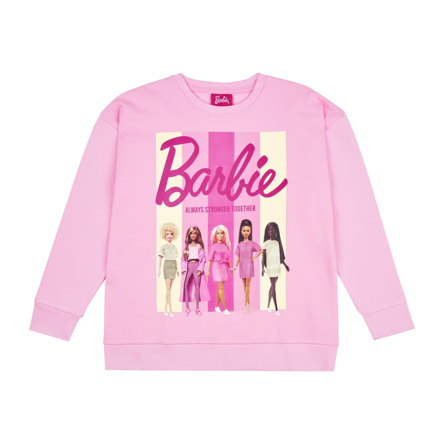 Barbie Girls Jumper, Crew Neck Pink Sweatshirt for Girls 9-10 Years