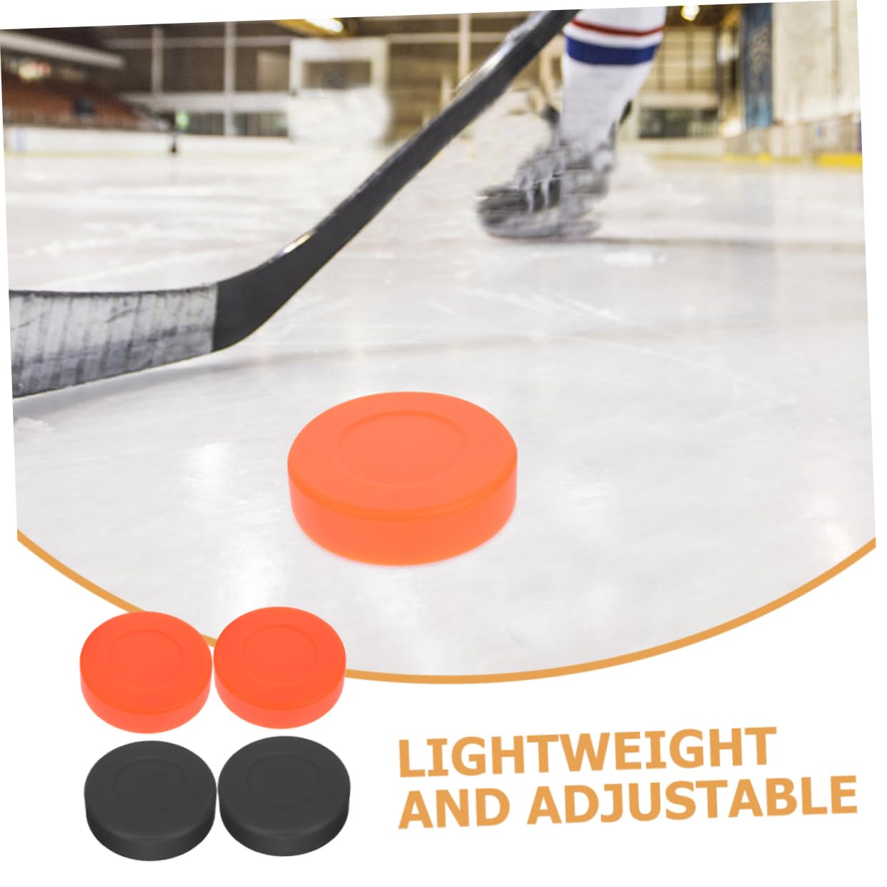 OSOLADY 4pcs Ice Hockey PVC Puck Professional Hockey Puck for Training Competition Smooth Flat Indoor/Outdoor Use