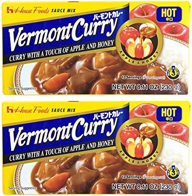 [ 2 Packs ] House Foods Vermont Curry Hot 8.11 Oz (230g)