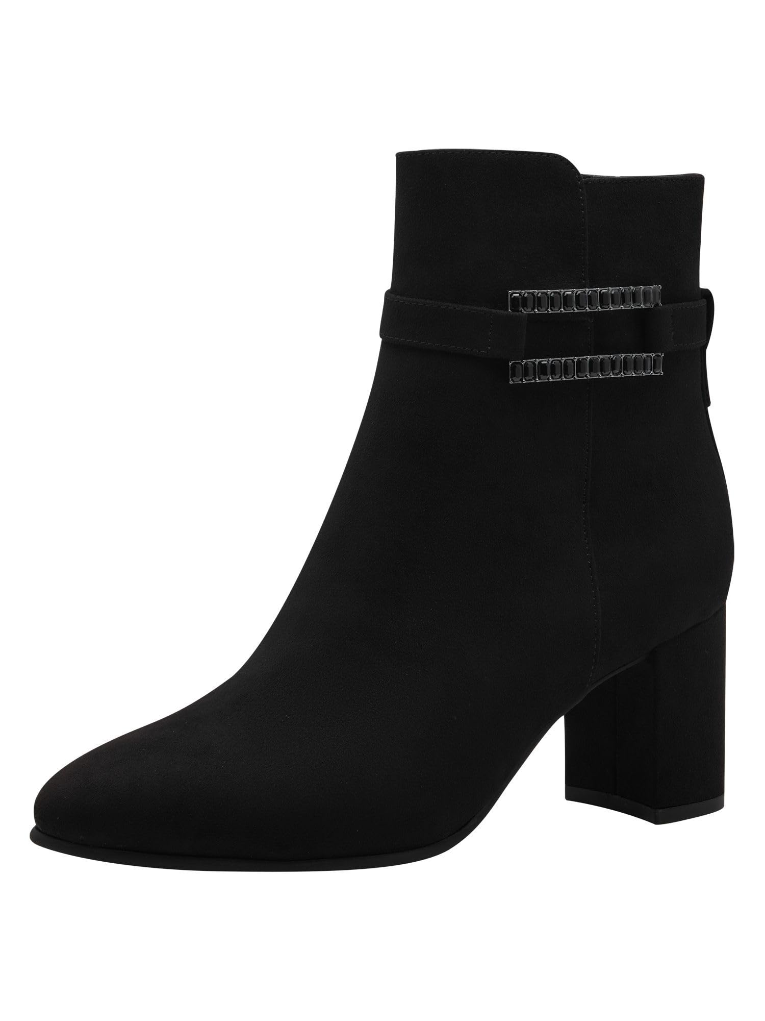 MARCO TOZZI Women's Vegan Pointed Ankle Boots with Heel, black, 6 UK