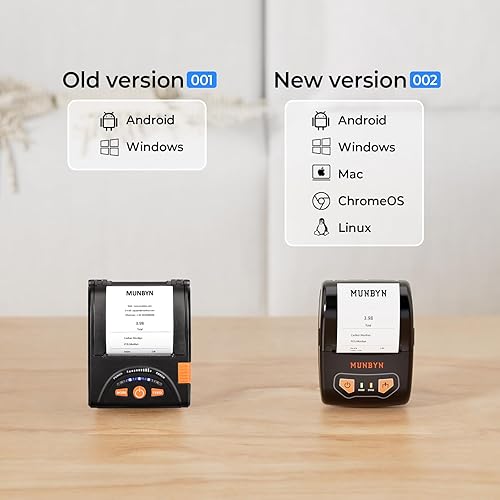 Miniatura 5 de MUNBYN Impresora de recibos Bluetooth, impresora térmica portátil de recibos para pequeñas empresas, ventas minoristas, mini impresora de recibos de
