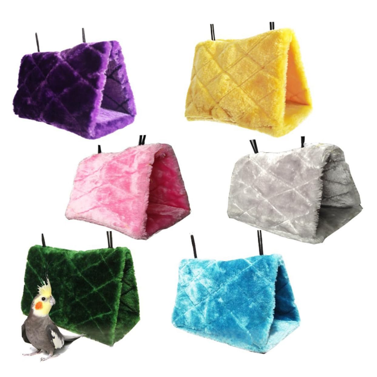 Hamaca De Peluche para Pájaros Cálido Nido De Algodón Refugio Happy Hut l 30cm x 17cm x 23cm