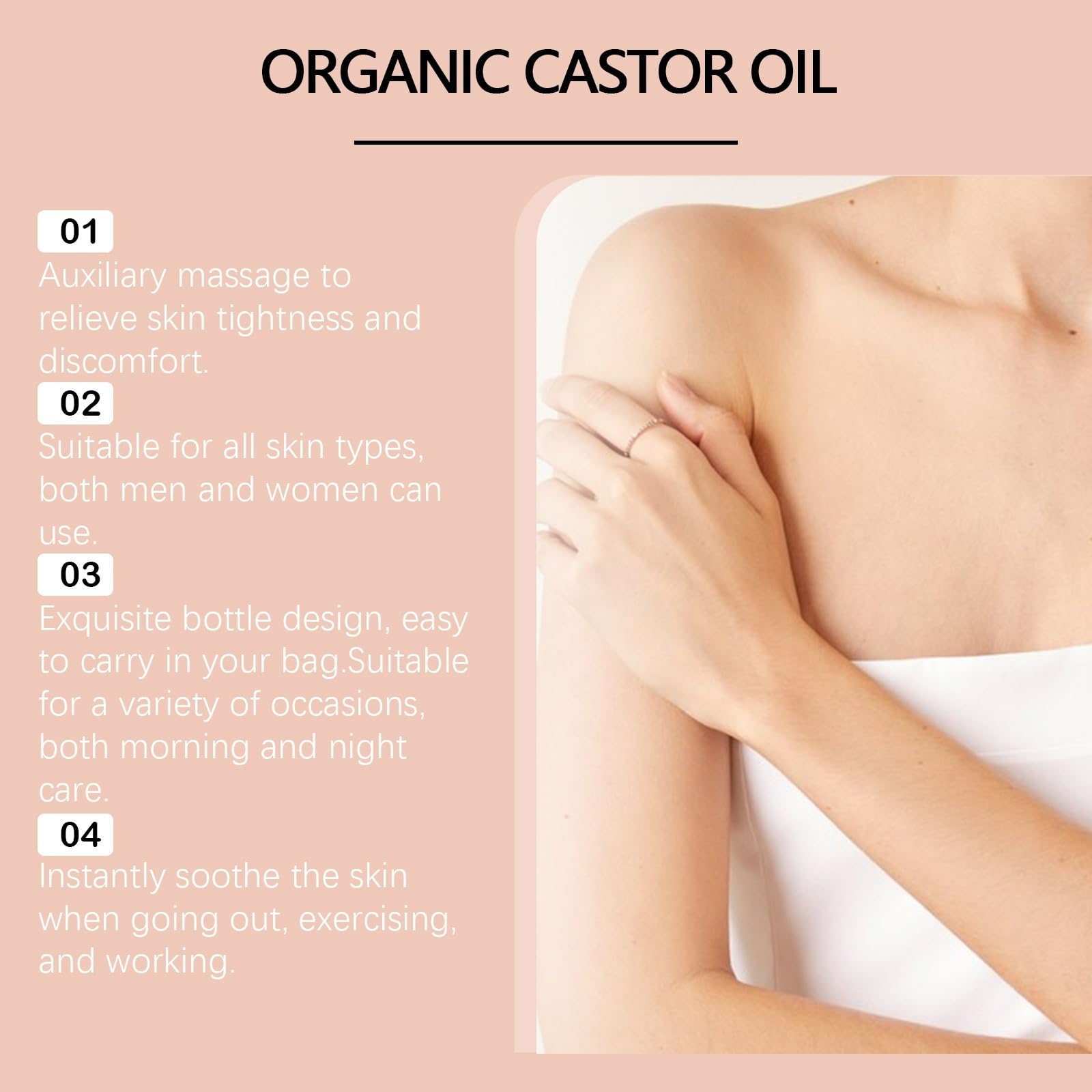 Huile de Ricin Bio Pressee a Froid Organic Castor Pour Anti-Âge Revitaliser