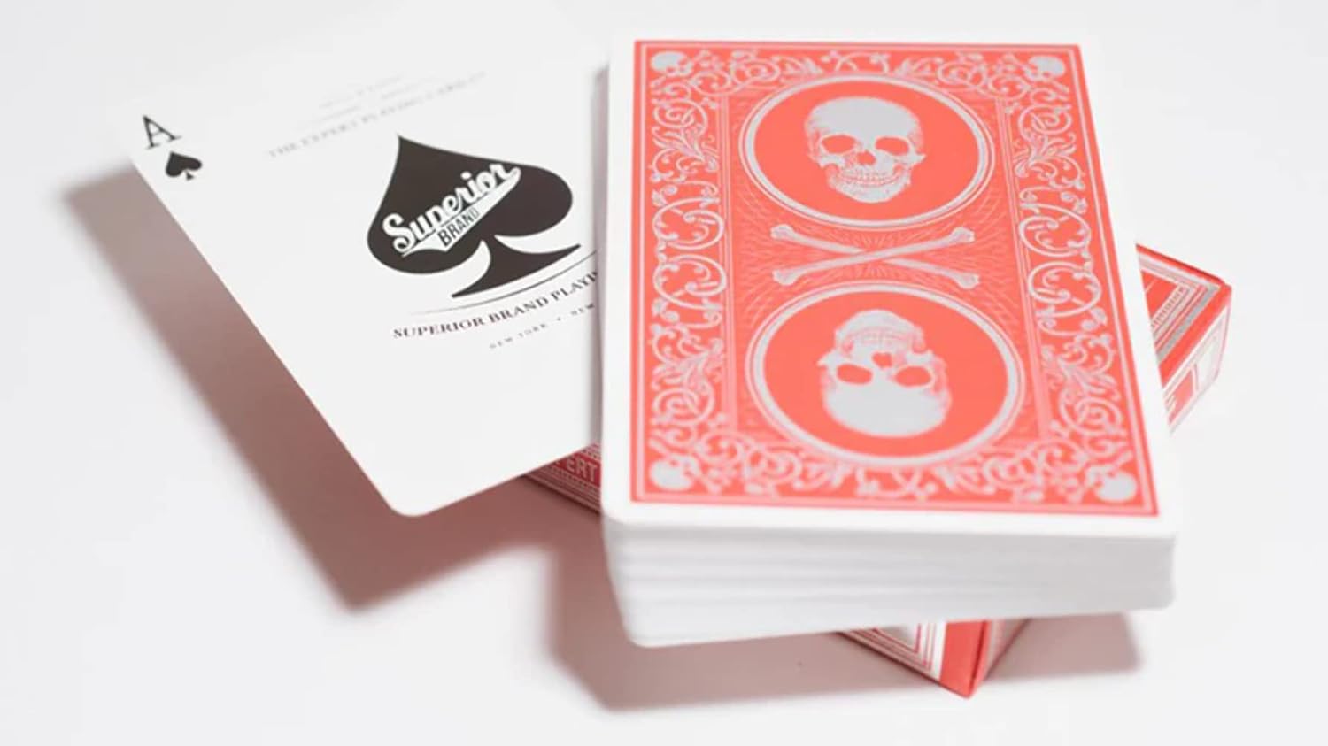 Murphy's Magic Supplies, Inc. Superior Skull & Bones V2 | Red/Silver | Playing Cards by Expert Playing Card Co. | Poker Deck | Collectable