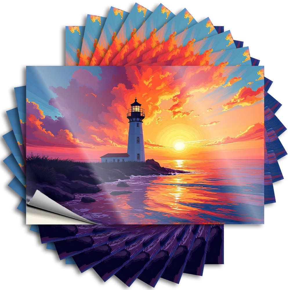 A Lighthouse Stands Tall Against A Vibrant Sunset. Tent Accessories for Inside Spring - Sticker Cover Waterproof Decal(12X18CM)