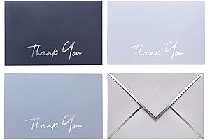 Elegant Dusty Blue Thank You Cards for All Occasions (36-Pack)
