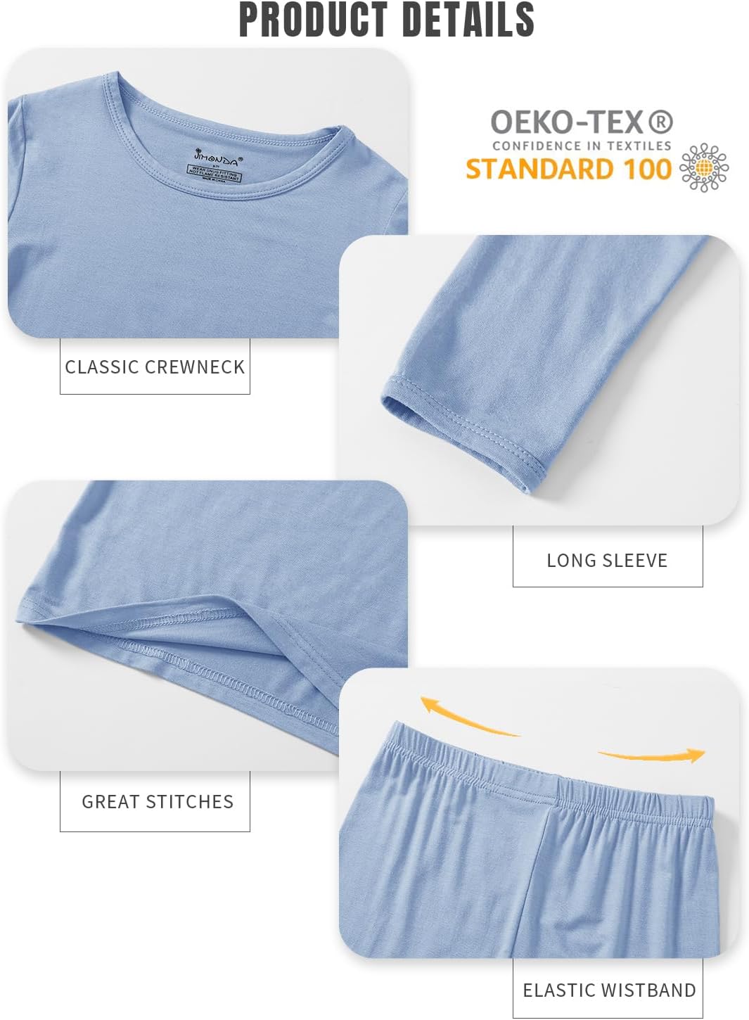 Jimonda Baby Boys Girls Pajama Sets Toddler Long Sleepwear Soft Comfy Jammies 2pcs Viscose PJs 18M-8Y - Image 4