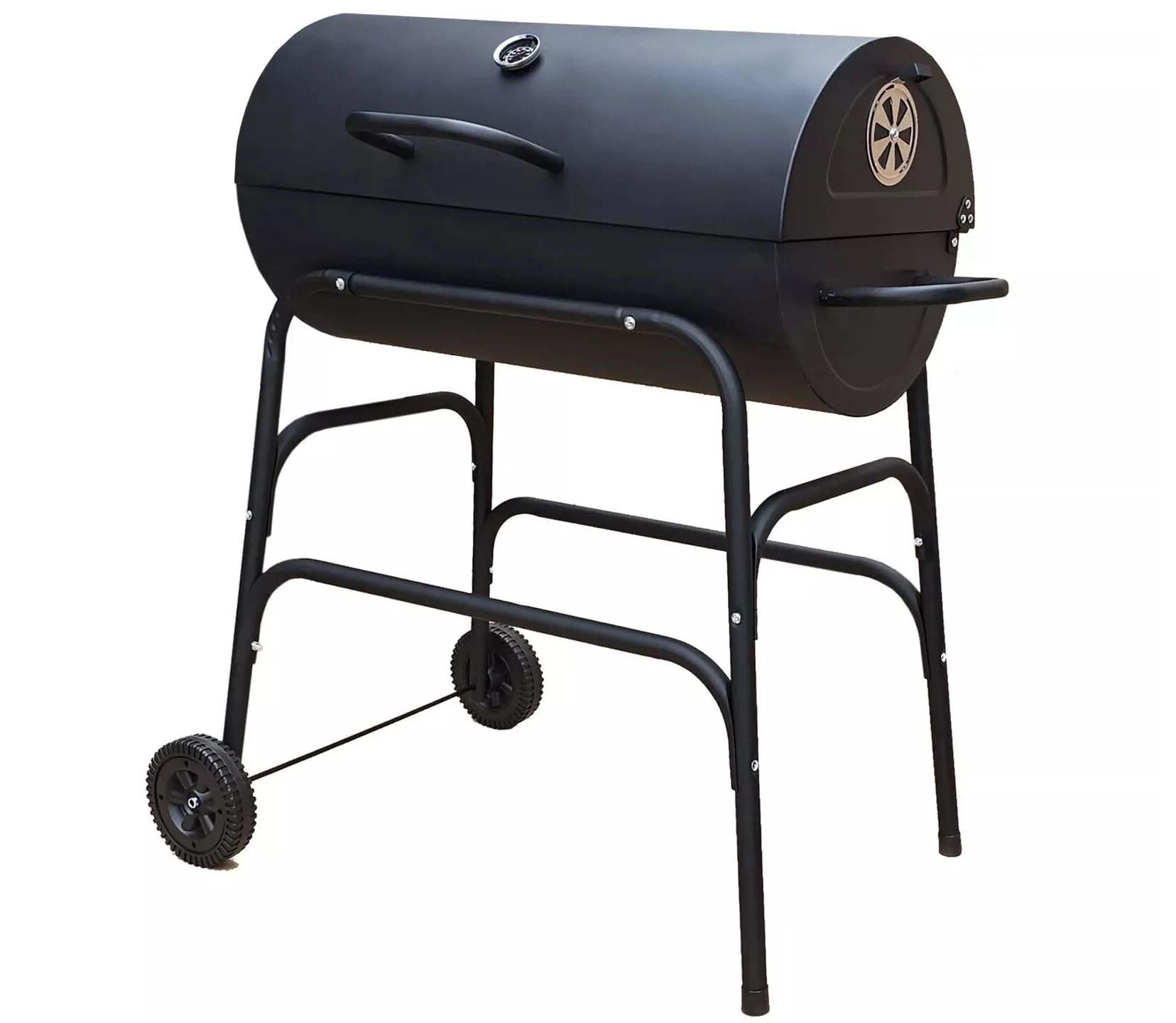 Portable Charcoal BBQ Grill Set - Kettle & Oil Drum Styles with Wheels, Smoker Options, Utensils & Cover Available for Outdoor Camping & Patio