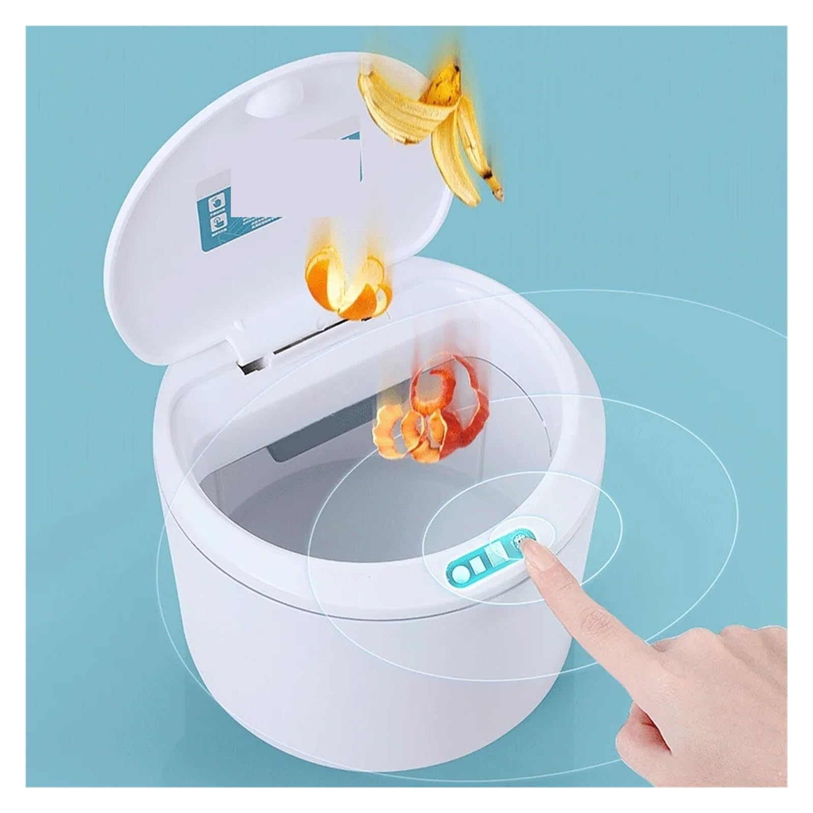 Poubelle De Voiture Poubelle À Capteur Intelligent 3L De Bureau Corbeille Papier Induction Poubelles Automobile(White Rechargeable)