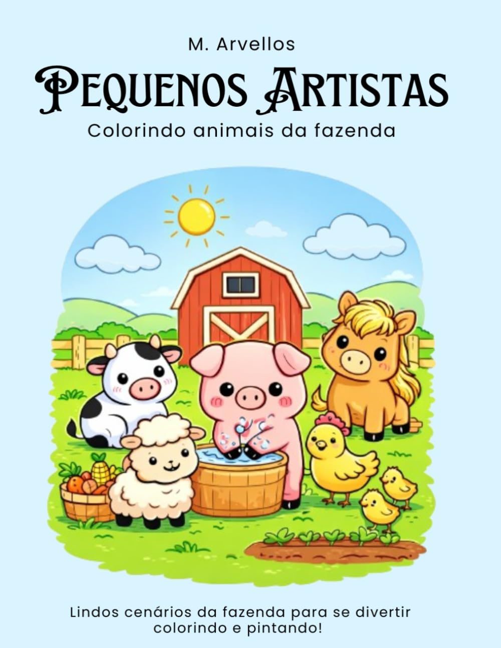 Pequenos artistas: Colorindo animais da fazenda.