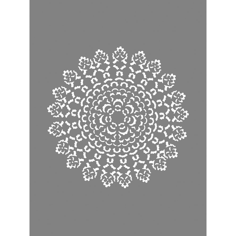 Rayher Schablone Ornament, SB-Btl 1Stück, Diverse, Grau 2.3 x 1.55 x 0.02 cm