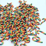 Paquete de 100 piezas 3D rojo verde azul caramelo bastones suministros arcilla suave polimérica decoración DIY para uñas arte limo kit DIY pastel postre simulación alimentos RT12-RGB