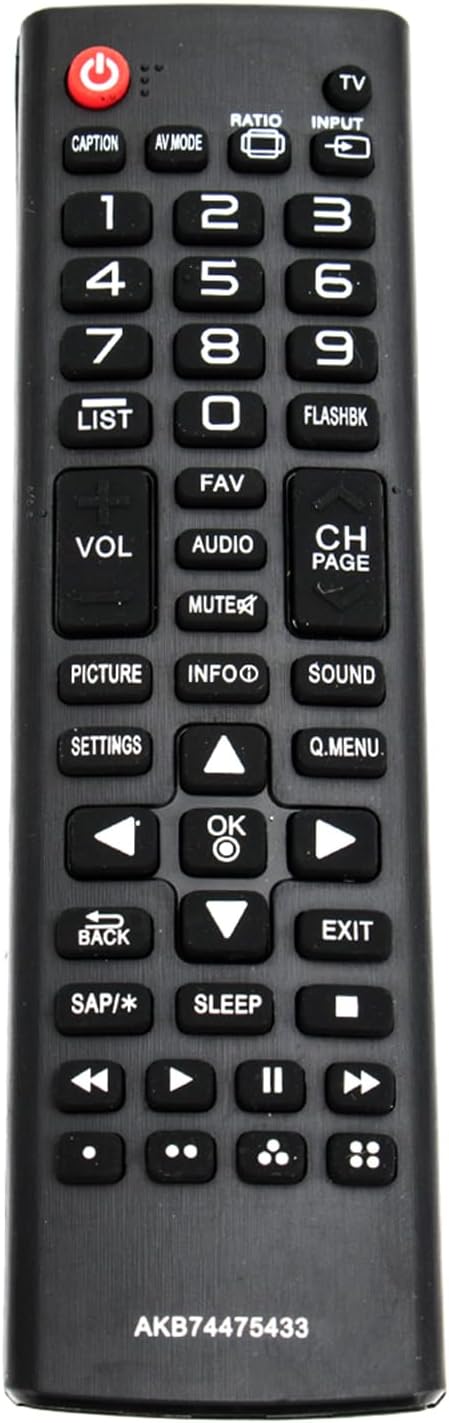 AKB74475433 Replaced Remote Compatible with LG TV AGF76631028 50LB5900 | 50LB6000 50LF6000-UB 55LB5550 55LB5900 55LB5900-UV 55LB6000 55LB6000-UH 55LF5500-UA 55LF6000-UB 55LX341C 55LX540S 55LY340C