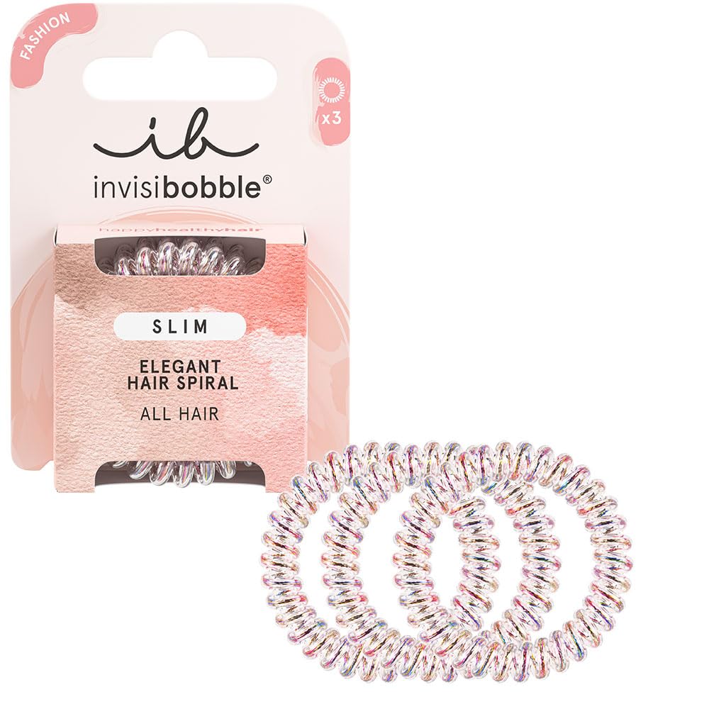 invisibobble Slim Vanity Fairy gumka do włosów elegancka – dla kobiet i dziewcząt, bez odcisków, wysoki komfort, mocna przyczepność, wodoodporna, idealna do cienkich, cienkich włosów i wysoko upiętych