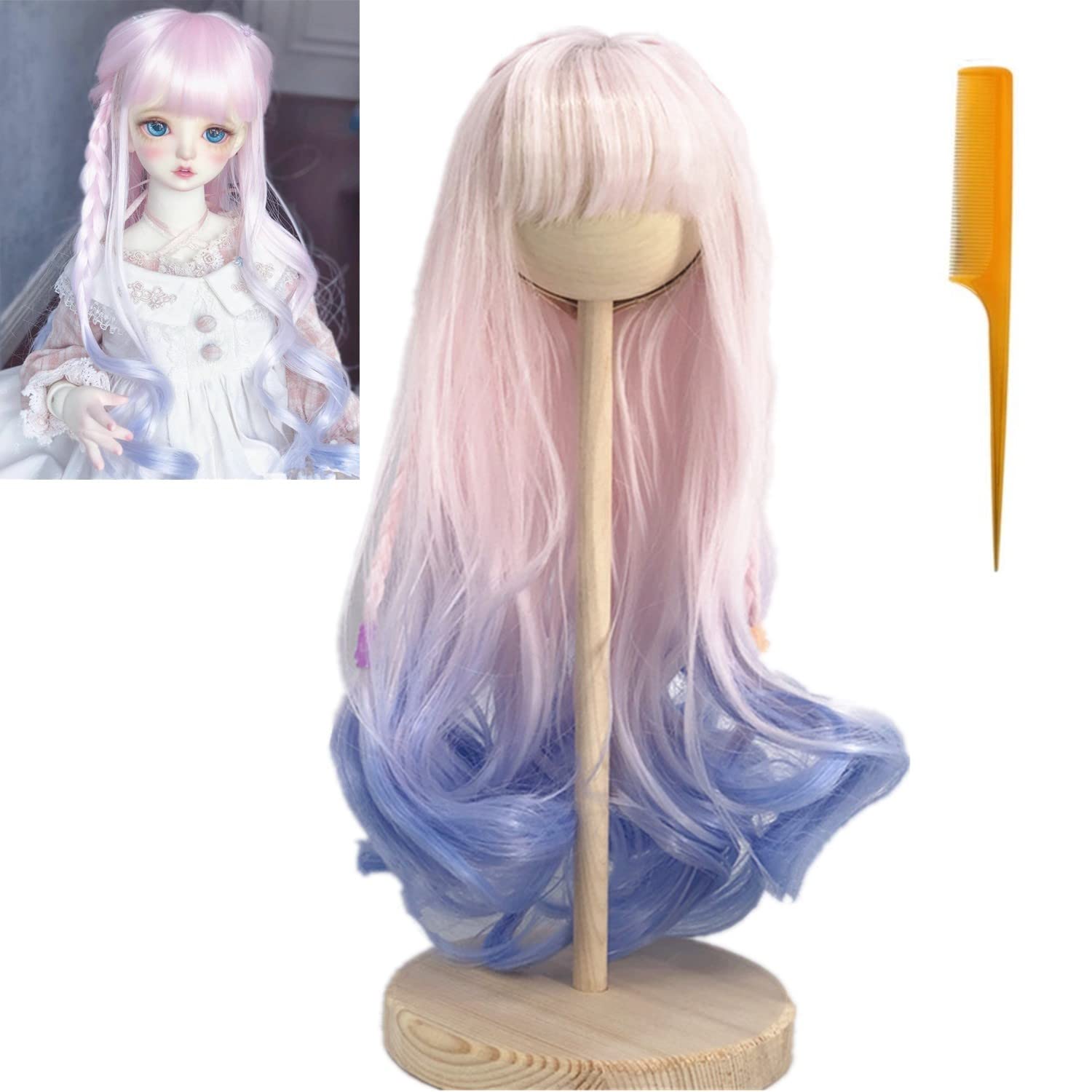 AS105 BJD 1/3 人形 ドール 用ウィッグ カツラ 耐熱 ハンドメイド 