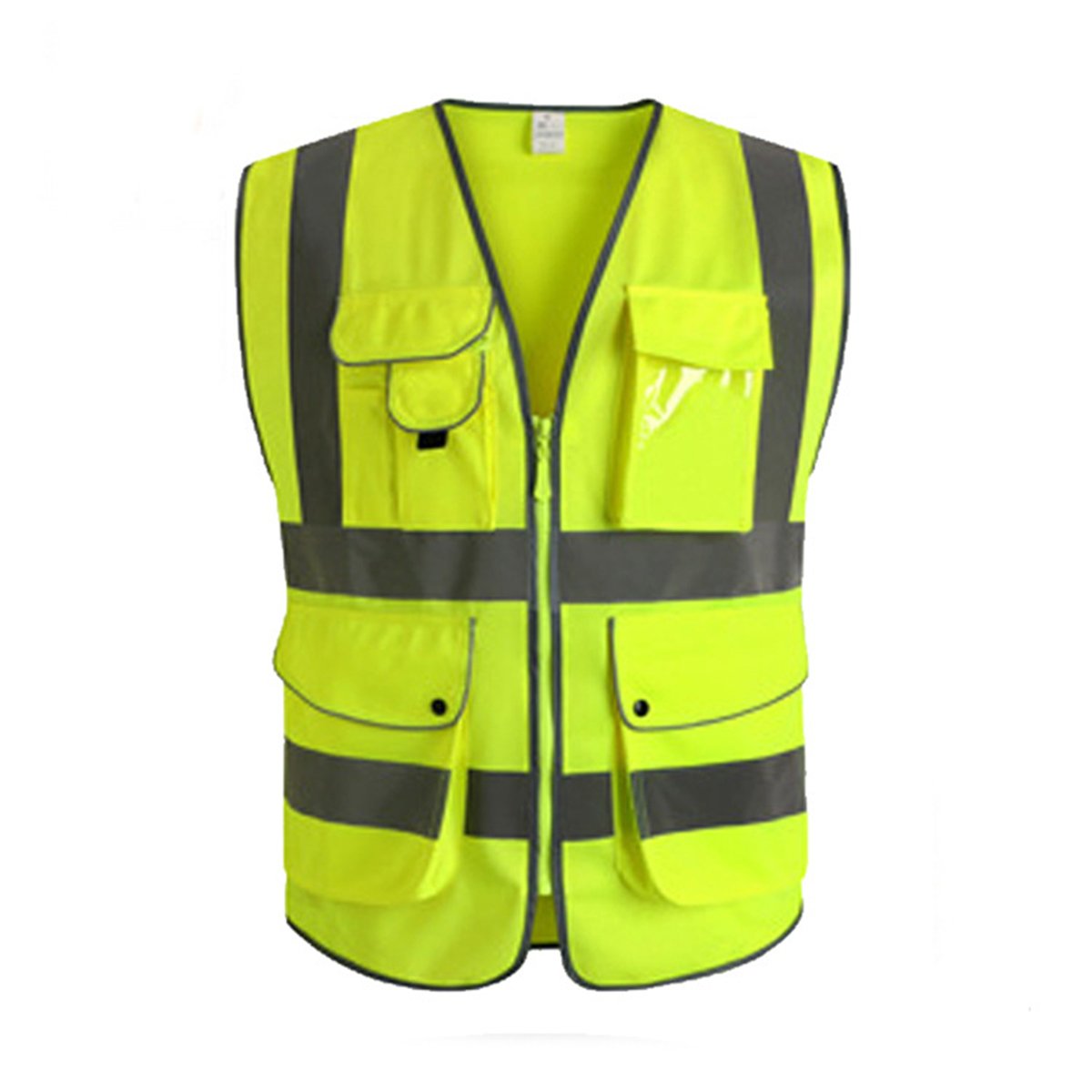 RanDal Vert Unisexe Haute Visibilité Réfléchissant Multi Poches Construction Gilet De Sécurité - M