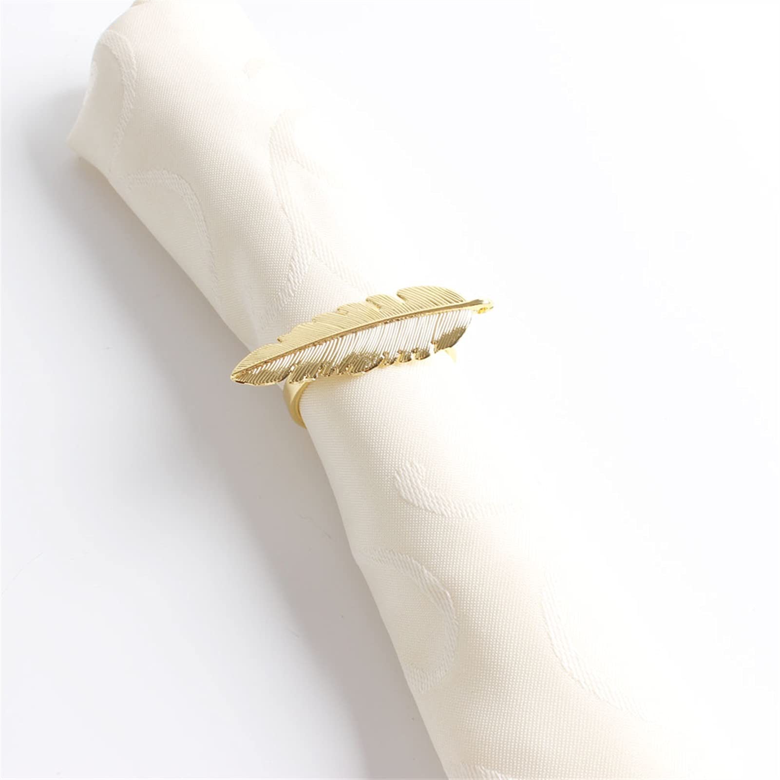 servilletero Anillo de servilleta de la servilleta de la hebilla de la hebilla de la hebilla de la hoja de metal (Color : Silver)