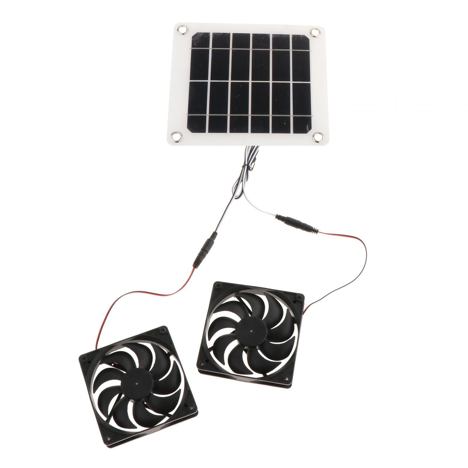 atorse solar exhaust fan with 2 fans solar fan kit for shed greenhouse chicken coop