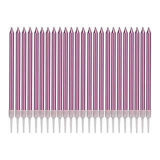 Wanna Party Pencil Thin Rose Pink Candles, Candles for Birthday Decoration, Cake Decoration Supplies for Wedding Birthday Events (Pack of 10)
