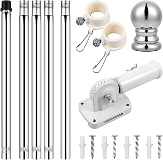 Cabilock 1 Set Flag Pole Holder Bracket Suit Porch Yard Flagpole Outdoor Flagpole Flag Holder Alloy Flag Rods