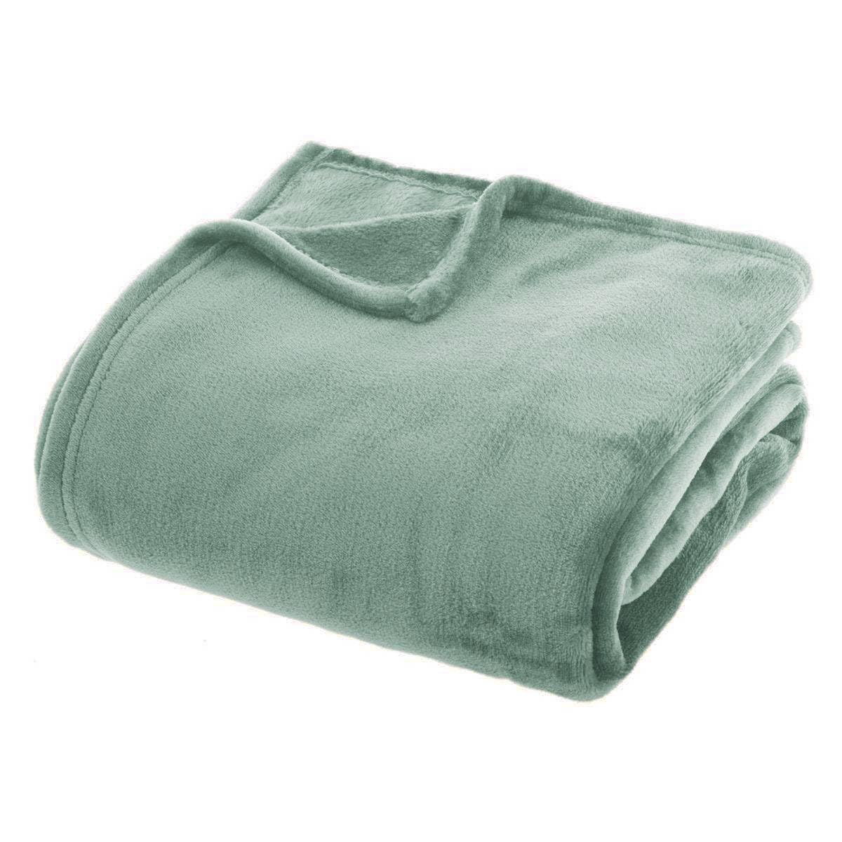 Plaid flanelle vert céladon Atmosphera Ollis 230x180 cm