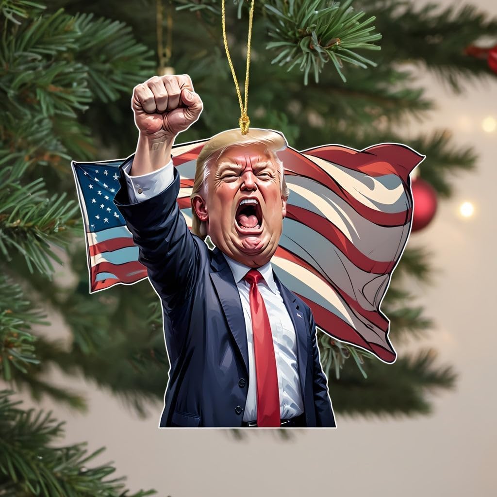 Trump Christmas Ornaments 2025, US Presidential Election Map Ornament, Collection US State Map Memor Ornament, Trump Xmas Gifts for Supporter Trump Pendant Christma Decorations