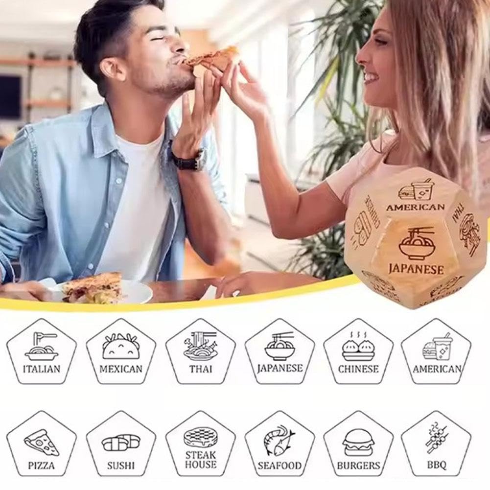 Set di Dadi per Serata Romantica di Coppia - Set di Dadi in Legno a 12 Faccia, Regali Romantici per Anniversario e San Valentino per Moglie, Marito, Lui o Lei (stile B) (stile B)