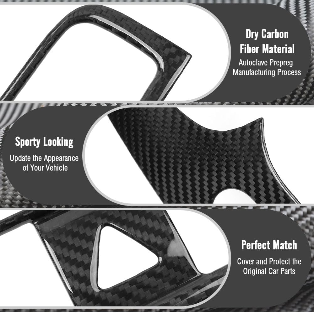 Carbon Fiber Dashboard A/C Trim for Genesis G70 Shooting Brake 2017 2018 2019 2020 2021 2022 2023 2024 2025 Center Console Air Vent Outlet Panel (2023+ Glossy Carbon)
