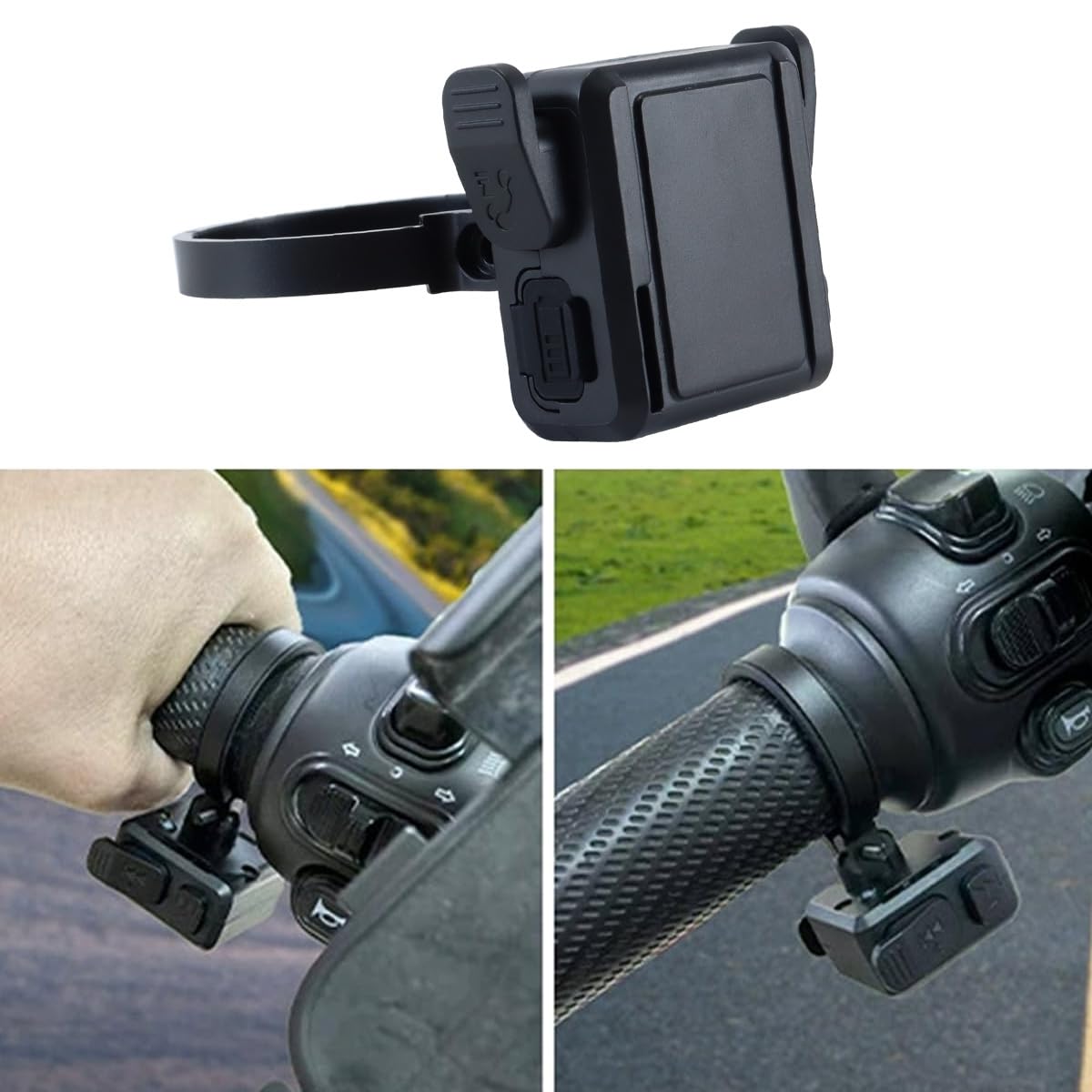 Pulsante multimediale Bluetooth wireless, telecomando impermeabile IPX6 per manubrio di motocicletta, portata 10 m, 140 mAh, antiscivolo, supporta l'assistente vocale Siri