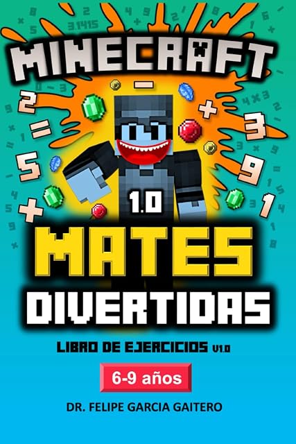 Portada de Matemáticas Divertidas con Minecraft. Libro de ejercicios. De 6 a 9 años. Primaria