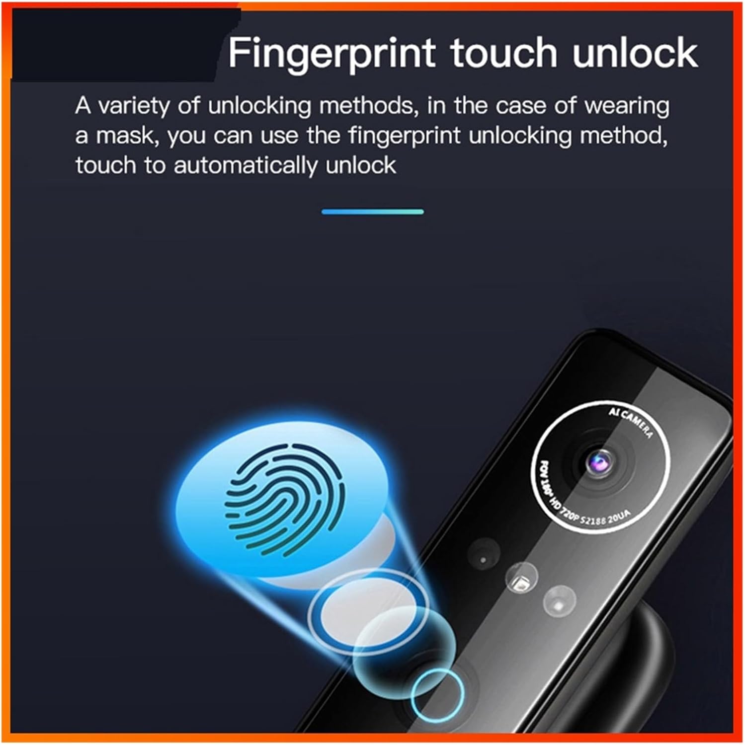 インテリジェント顔認識ロック、自動ロック、インテリジェント指紋ロック、パスワード、電話ロック解除、ドアベル、スマートホーム (Col