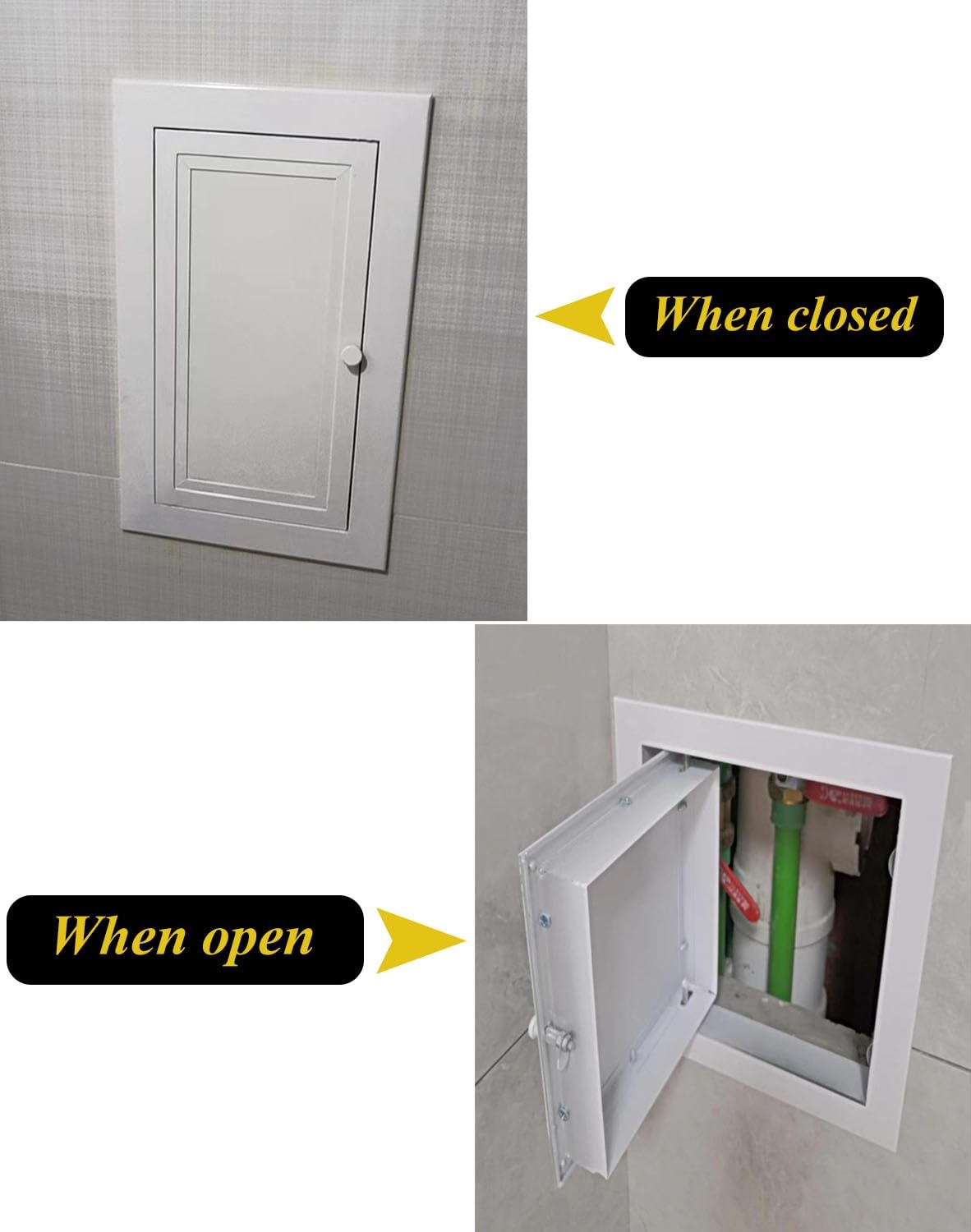 Pannello di accesso in metallo 35 x 55 cm per parete/soffitto, ideale per bagno, HVAC, sistemi di allarme e elettrolitici, facile manutenzione, porta di accesso per cartongesso