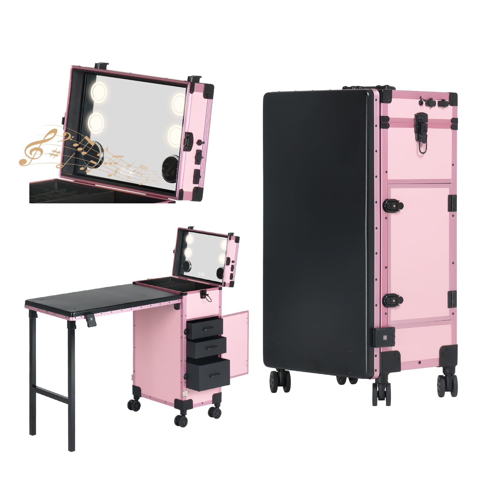 BEAUTY CASE Rolling Portable Manicure Table - manicure tables | Mubboo