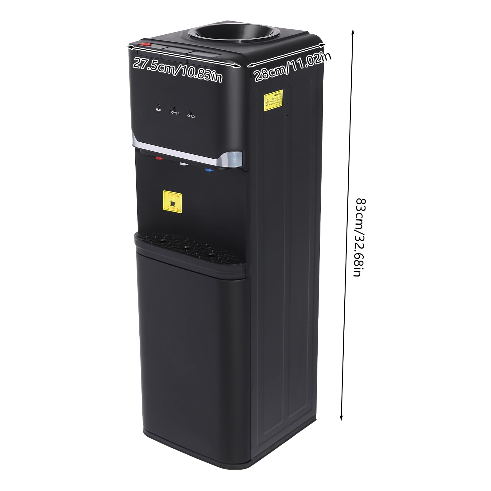 Top Loading Water Dispenser,5 Gal Top Load Hot & Cold & Warm Water Dispenser with Two-Tier Locker,Water Cooler Dispenser with Safety Lock,Energy-Saving Vertical Water Dispenser for Home,Office (Black)