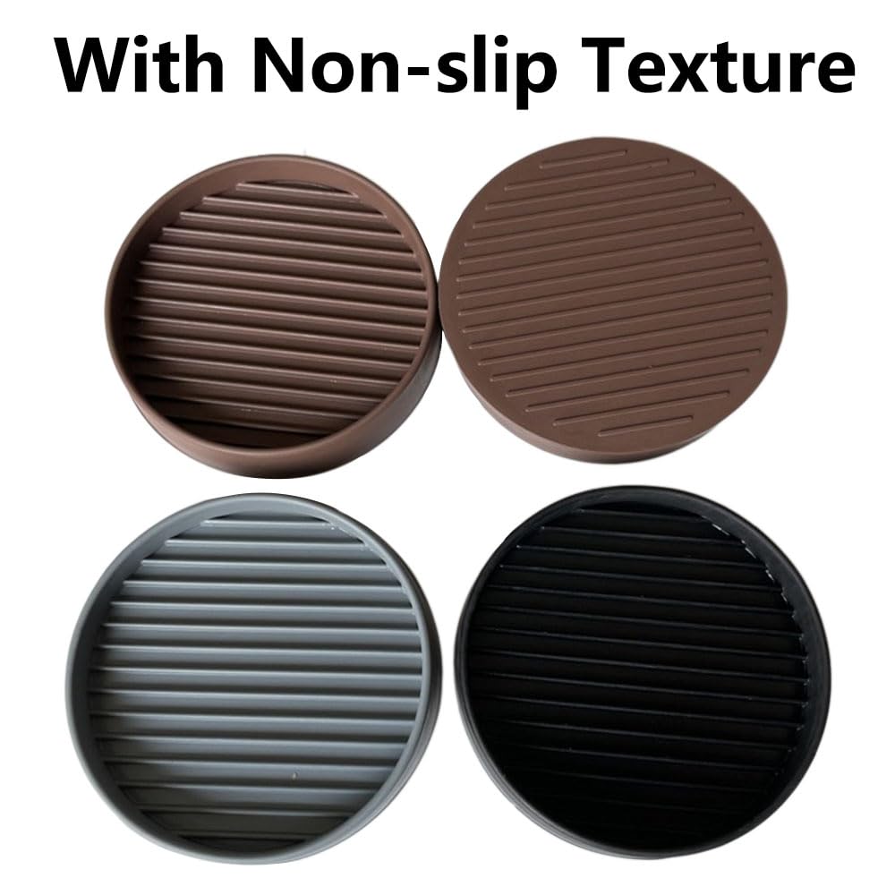 Lot De 4 Patins Ronds Caoutchouc Antidérapants 5.1 Cm - Protection Sol Pour Meubles (Noir)