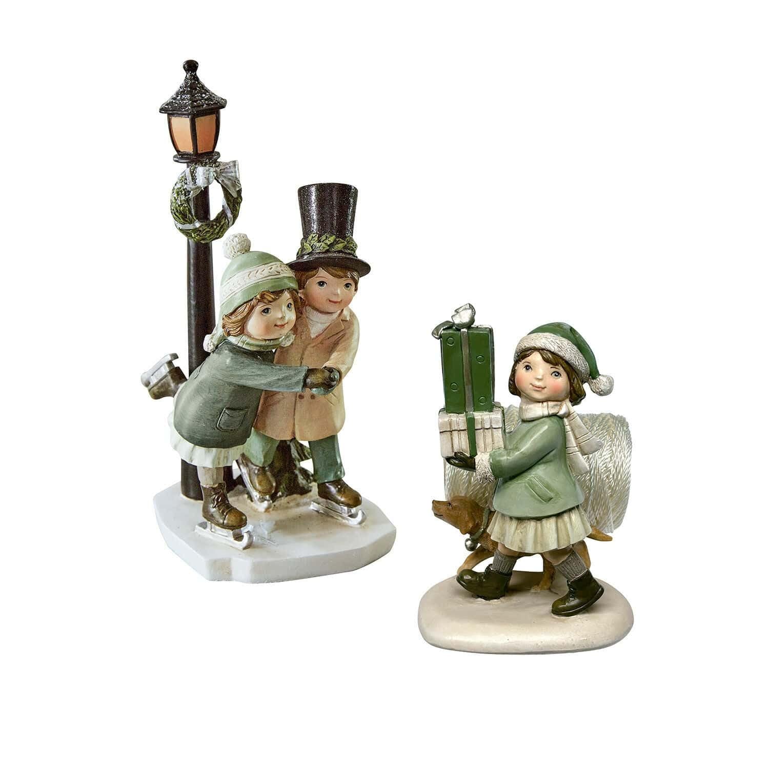 Loberon Deko-Figur 2er Set Marquelline, bunt | Handbemalt, Detailreiche Charaktere, Nostalgie-Look, Weihnachtsdekoration, Weihnachtsfiguren, Weihnachten, Polyresin