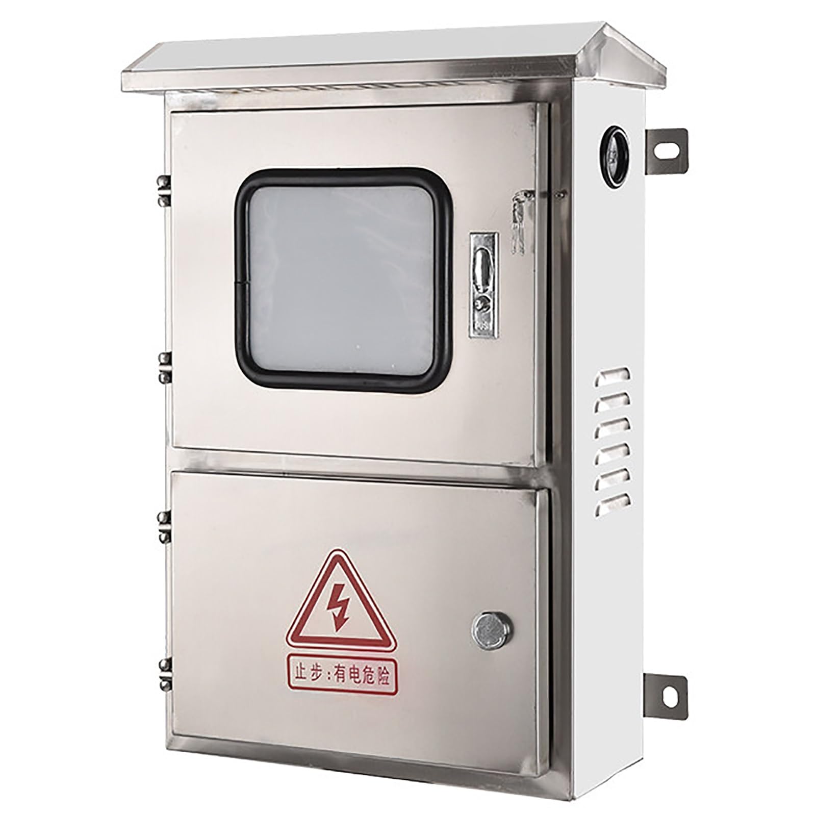 Armario Electrico de 2 Puertas, Caja Electrica Acero Inoxidable 304 | Caja Distribucion Electrica con Cerradura, Ventana de Visualización y Placa de Montaje, IP65(75x50x18cm/29.5x19.7x7.1in)