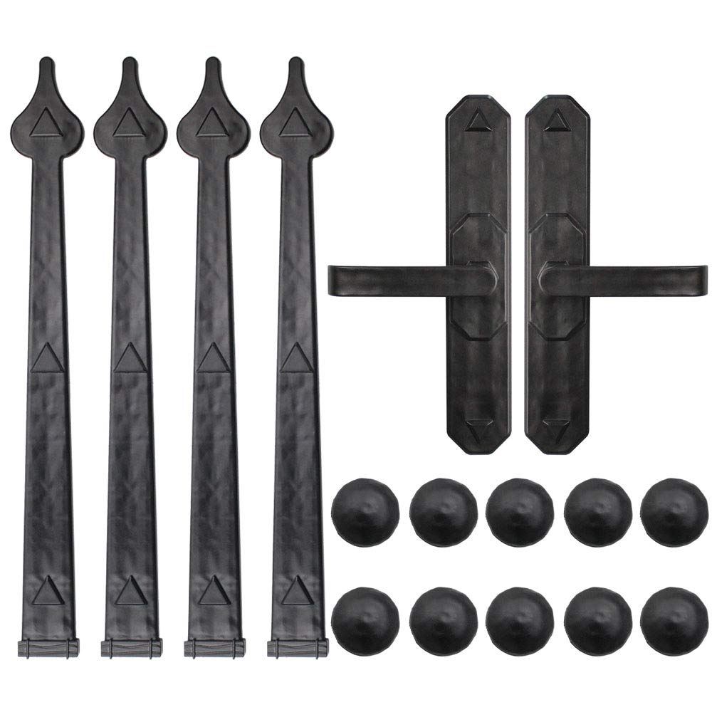 ZEKOO Magnetic Decorative Garage Door Hinges Faux Gate Handles Hardware Kit 6 PCS with 10 Clavos