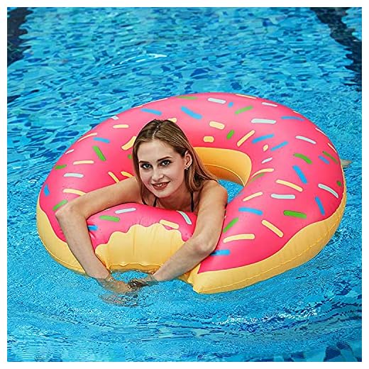 Flotador Inflable de Piscina, GUBOOM Flotador Inflable Gigante para Piscina de Donut Flotador Inflable de Piscina Inflables Fruto Anillo de Natación Verano El Aire Libre de la Playa