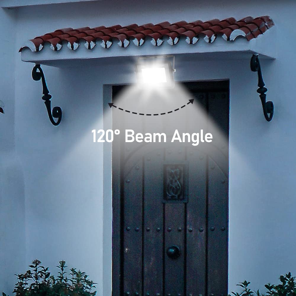 Sonnewelt 5 x 100W Luces Led Foco proyector LED Iluminación de Exterior Seguridad reflector LED Foco blanco frío 6000K IP66 impermeable 8500lm para Jardín Terraza Patio Garaje Parque