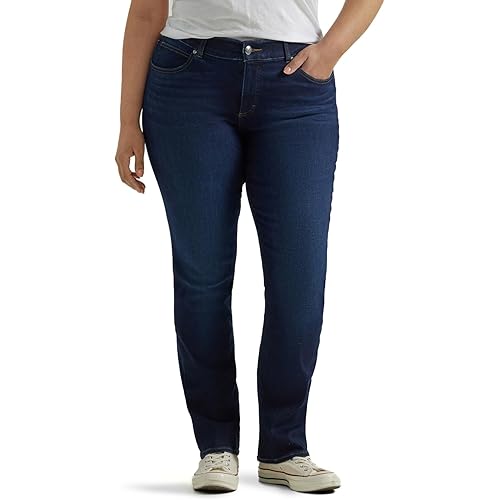 Lee womens Plus Size Ultra Lux Comfort With Flex Motion Straight Leg Jean