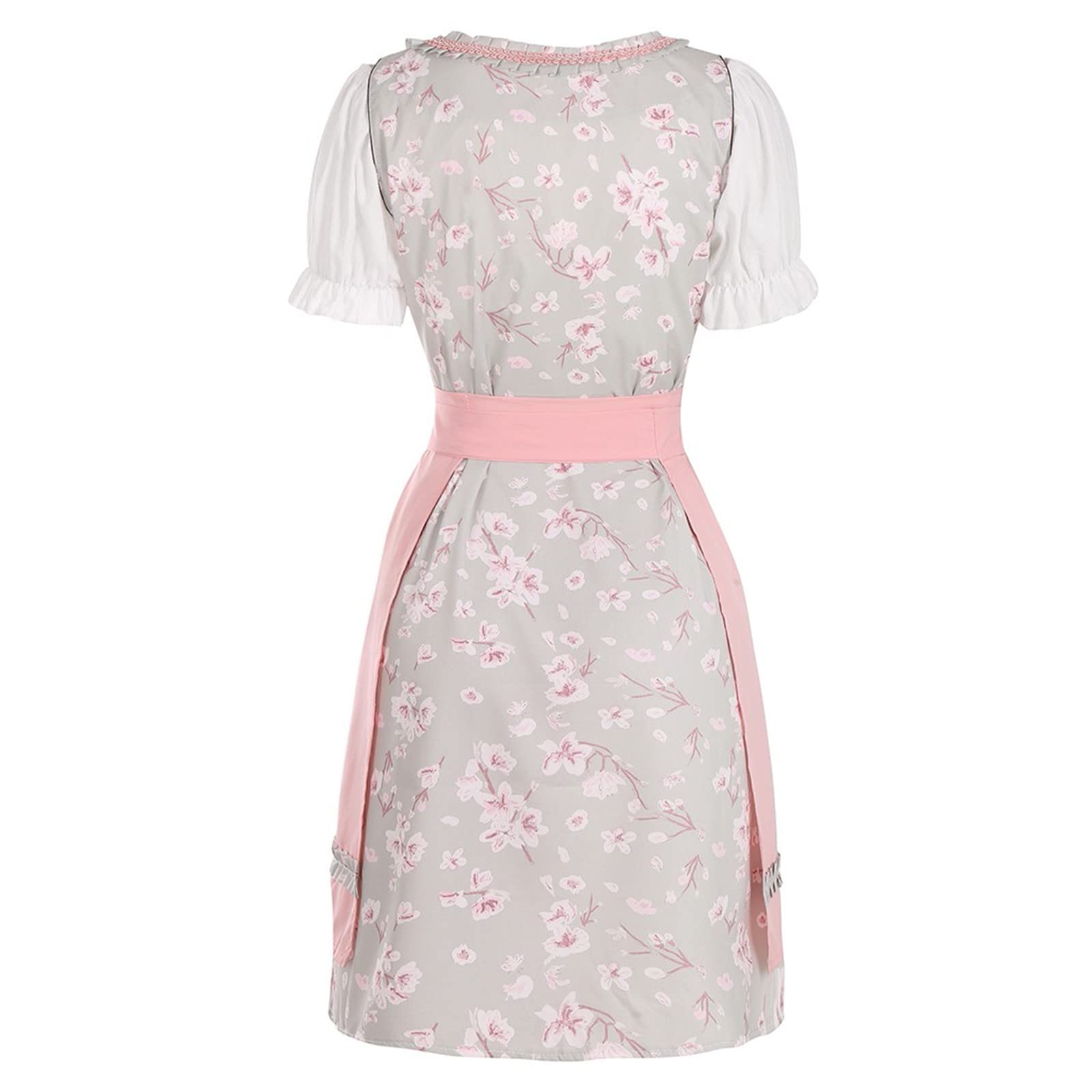 Dirndl nero rosa, abito tradizionale tradizionale bavarese, abito tradizionale Dirndl, a maniche corte, 3 pezzi, stile retrò, elegante, per cosplay, tradizionale Oktoberfest, costume tradizionale