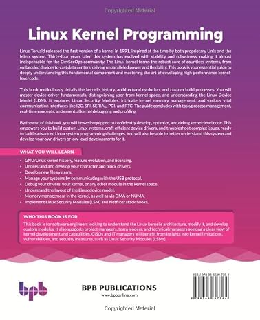 Linux Kernel Programming: Developing kernel architecture and device drivers for character block USB and network interfaces (English Edition)