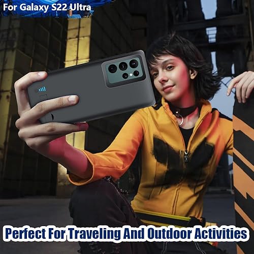 Miniatura 7 de Funda de batería para Samsung Galaxy S22 Ultra, funda de carga de batería extendida recargable de 5000 mAh, añade 100% jugo extra, no para S22 o