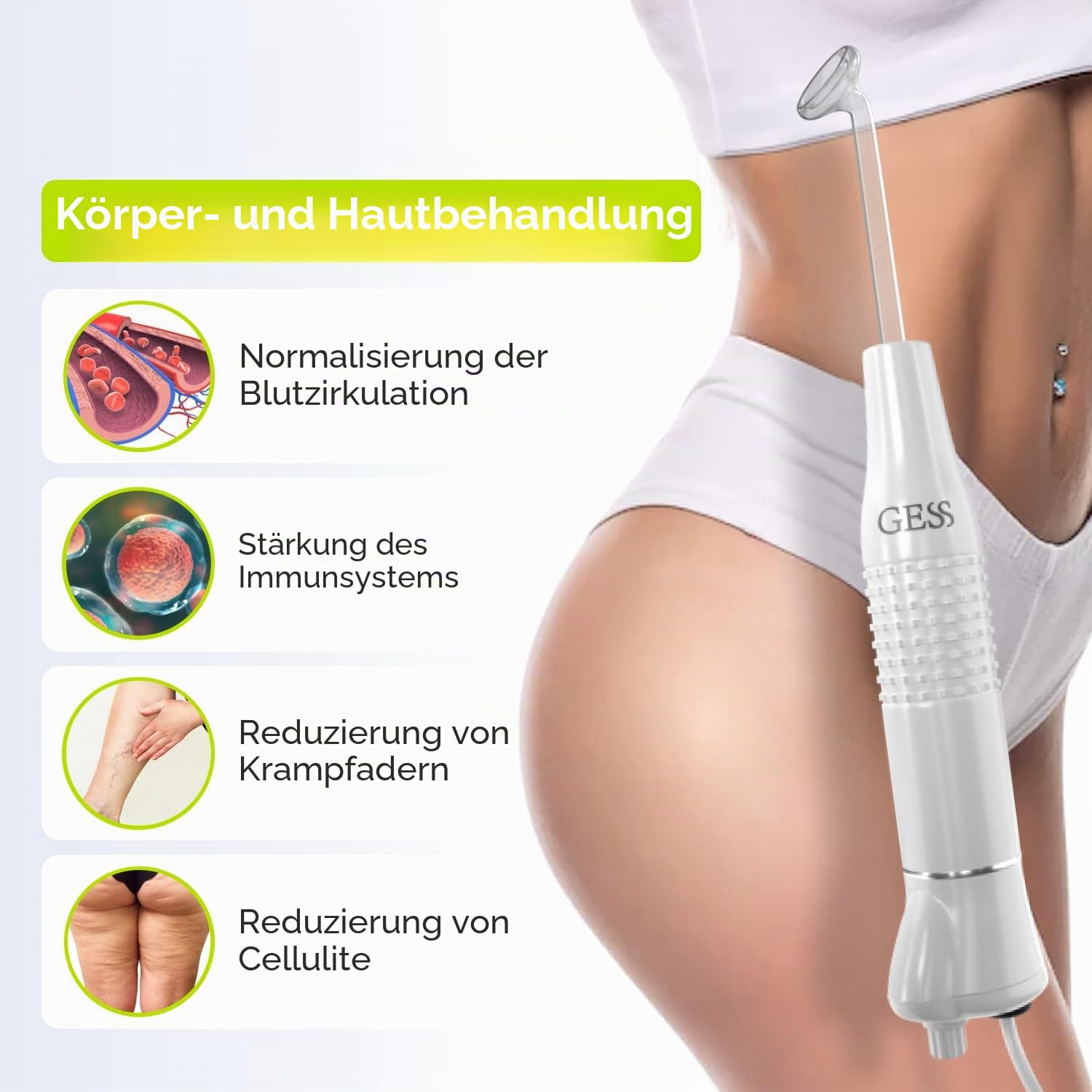 GESS SuperNova Darsonval Hochfrequenzgerät für Gesicht und Haare, Anti Aging Gesichtsmassagegerät, Akne Behandlung, Faltenreduzierung, Hautpflege Kosmetik Gerät