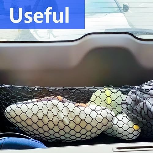 Miniatura 6 de Red de carga para maletero compatible con Cadillac XT6 2020-2025, nailon negro, cierre de gancho