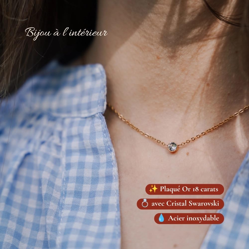 BOUGIE-BIJOU | Collier Plaqué Or Cadeau | Parfum Coton