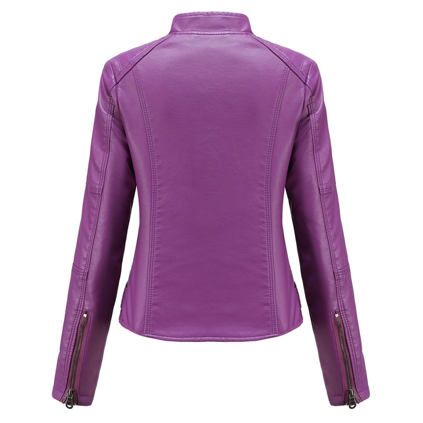Übergrößenjacke im Motorrad-Stil, Damen Oberbekleidung mit Stehkragen, lässiger Freizeitmantel für den Alltag und kühle Tage