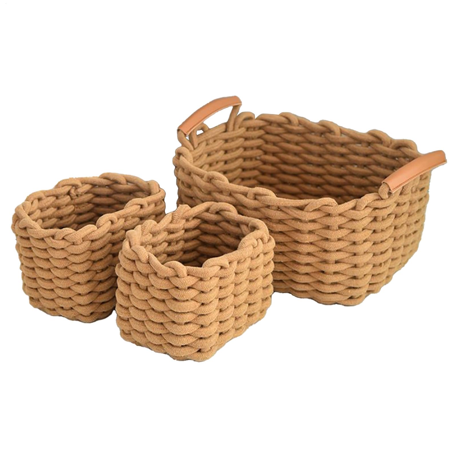 Panier de rangement en corde de coton souple boite organisatrice de 18 cm